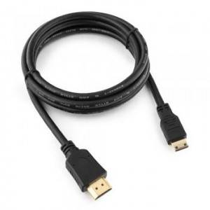 Кабель HDMI-miniHDMI Cablexpert CC-HDMI4C-6, v1.4, 19M/19M, 1.8м, 3D, Ethernet, черный, позол.разъемы, экран, пакет