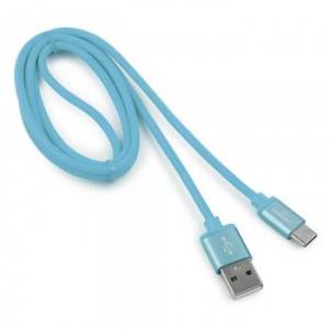 Кабель USB 2.0 Cablexpert CC-S-USBC01Bl-1M, AM/Type-C, серия Silver, длина 1м, синий, блистер