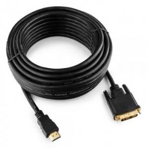 Кабель HDMI-DVI Cablexpert CC-HDMI-DVI-10, 19M/19M, 3.0м, single link, черный, позол.разъемы, экран, пакет