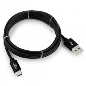 Кабель USB 2.0 Cablexpert CC-S-USBC01Bk-1.8M, AM/Type-C, серия Silver, длина 1.8м, черный, блистер