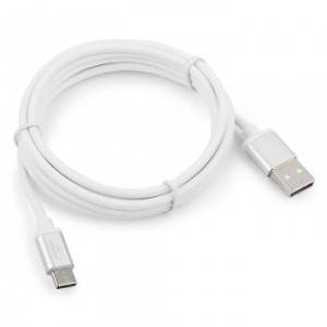 Кабель USB 2.0 Cablexpert CC-S-USBC01W-1.8M, AM/Type-C, серия Silver, длина 1.8м, белый, блистер