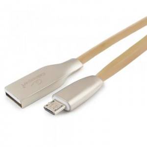 Кабель USB 2.0 Cablexpert CC-G-mUSB01Gd-1M, AM/microB, серия Gold, длина 1м, золотой, блистер