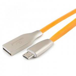 Кабель USB 2.0 Cablexpert CC-G-mUSB01O-1M, AM/microB, серия Gold, длина 1м, оранжевый, блистер