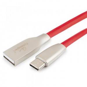 Кабель USB 2.0 Cablexpert CC-G-USBC01R-1M, AM/Type-C, серия Gold, длина 1м, красный, блистер