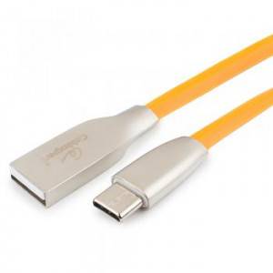 Кабель USB 2.0 Cablexpert CC-G-USBC01O-1M, AM/Type-C, серия Gold, длина 1м, оранжевый, блистер