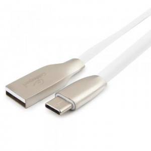 Кабель USB 2.0 Cablexpert CC-G-USBC01W-1M, AM/Type-C, серия Gold, длина 1м, белый, блистер