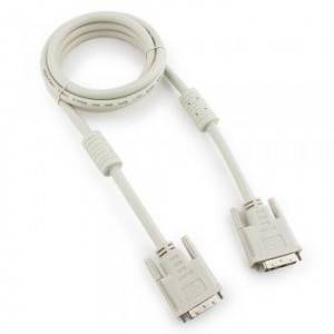 Кабель DVI-D single link Cablexpert CC-DVI-6C, 19M/19M, 1.8м, серый, экран, феррит.кольца, пакет