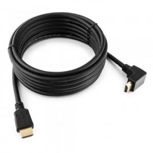 Кабель HDMI Cablexpert CC-HDMI490-15, 4.5м, v1.4, 19M/19M, углов. разъем, черный, позол.разъемы, экран, пакет