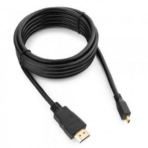 Кабель HDMI-microHDMI Cablexpert CC-HDMID-10, 19M/19M, 3.0м, v1.3, черный, позол.разъемы, экран, пакет