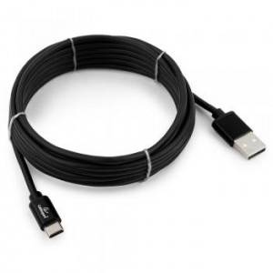 Кабель USB 2.0 Cablexpert CC-S-USBC01Bk-3M, AM/Type-C, серия Silver, длина 3м, черный, блистер