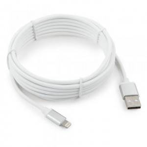Кабель Cablexpert для Apple CC-S-APUSB01W-1M, AM/Lightning, серия Silver, длина 3м, белый, блистер