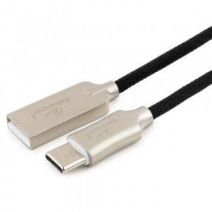 Кабель USB 2.0 Cablexpert CC-P-USBC02Bk-1.8M, AM/Type-C, серия Platinum, длина 1.8м, черный, нейлоновая оплетка, блистер