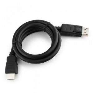 Кабель DisplayPort->HDMI Cablexpert CC-DP-HDMI-1M, 1м, 20M/19M, черный, экран, пакет