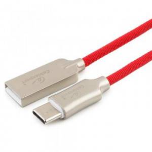 Кабель USB 2.0 Cablexpert CC-P-USBC02R-1.8M, AM/Type-C, серия Platinum, длина 1.8м, красный, нейлоновая оплетка, блистер