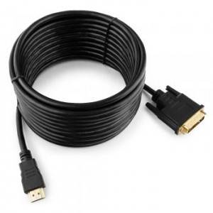 Кабель HDMI-DVI Cablexpert CC-HDMI-DVI-7.5MC, 19M/19M, 7.5м, single link, черный, позол.разъемы, экран, пакет