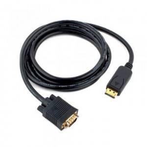 Кабель DisplayPort->VGA Cablexpert CCP-DPM-VGAM-6, 1,8м, 20M/15M, черный, экран, пакет
