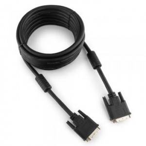 Кабель DVI-D dual link Cablexpert CC-DVI2-BK-15, 25M/25M, 4.5м, черный, экран, феррит.кольца, пакет
