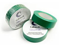 Cabeus ET-GN Изоляционная лента зеленая 19ммх20мх0.13мм