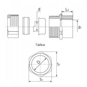 Муфты соединительные «труба - металлорукав» резьбовые СТМ(Р) 20 Fortisflex 61410