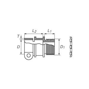 Муфты вводные для металлорукава и трубы с крепежным хомутом ВТ(Х) 15 Fortisflex 61385