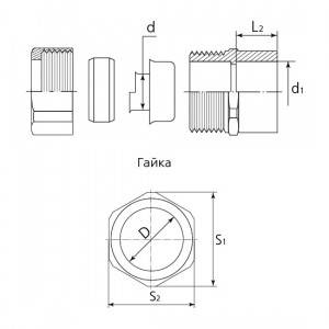 Муфты соединительные винтовые «труба - металлорукав» СТМ(В) 15 Fortisflex 63603