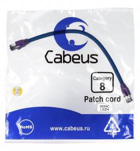 Патч-корд Cabeus PC-SSTP-RJ45-Cat.8-0.3m-LSZH