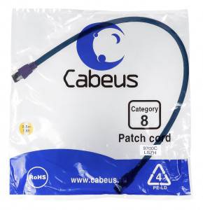 Патч-корд Cabeus PC-SSTP-RJ45-Cat.8-0.5m-LSZH
