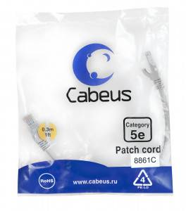 Патч-корд Cabeus PC-UTP-RJ45-Cat.5e-0.3m-LSZH