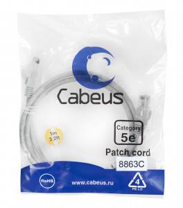 Патч-корд Cabeus PC-UTP-RJ45-Cat.5e-1m-LSZH