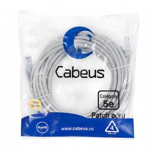 Патч-корд Cabeus PC-UTP-RJ45-Cat.5e-10m-LSZH