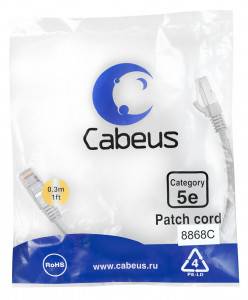 Патч-корд Cabeus PC-FTP-RJ45-Cat.5e-0.3m-LSZH