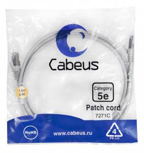 Патч-корд Cabeus PC-FTP-RJ45-Cat.5e-1.5m