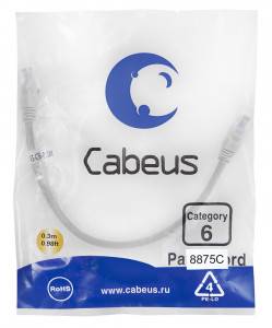 Патч-корд Cabeus PC-UTP-RJ45-Cat.6-0.3m-LSZH
