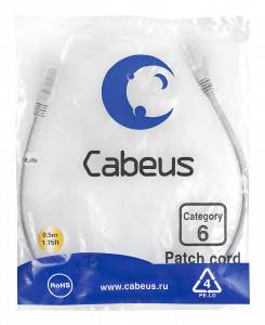 Патч-корд Cabeus PC-UTP-RJ45-Cat.6-0.5m
