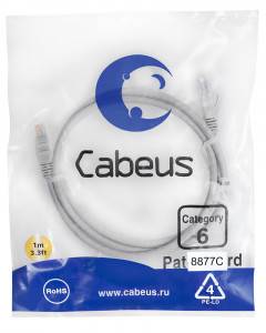 Патч-корд Cabeus PC-UTP-RJ45-Cat.6-1m-LSZH