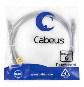 Патч-корд Cabeus PC-UTP-RJ45-Cat.6-2m