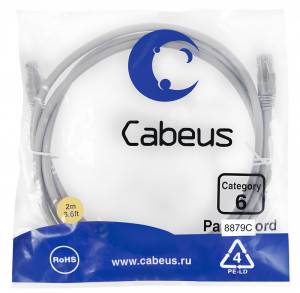 Патч-корд Cabeus PC-UTP-RJ45-Cat.6-2m-LSZH