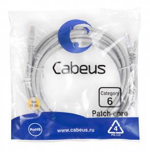 Патч-корд Cabeus PC-UTP-RJ45-Cat.6-5m
