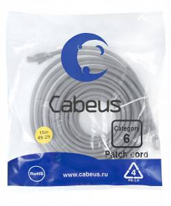 Патч-корд Cabeus PC-UTP-RJ45-Cat.6-15m-LSZH