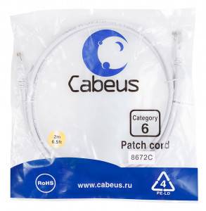 Патч-корд Cabeus PC-UTP-RJ45-Cat.6-2m-WH