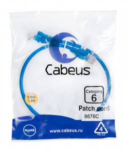 Патч-корд Cabeus PC-UTP-RJ45-Cat.6-0.5m-BL