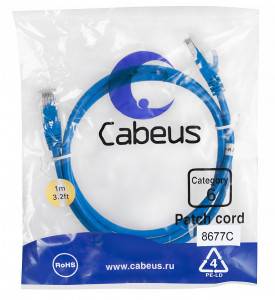 Патч-корд Cabeus PC-UTP-RJ45-Cat.6-1m-BL