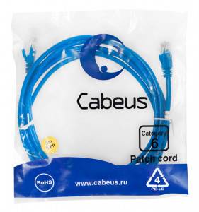 Патч-корд Cabeus PC-UTP-RJ45-Cat.6-3m-BL