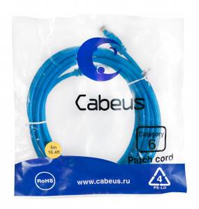Патч-корд Cabeus PC-UTP-RJ45-Cat.6-5m-BL
