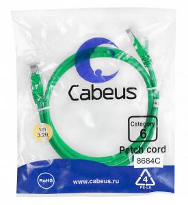 Патч-корд Cabeus PC-UTP-RJ45-Cat.6-1m-GN
