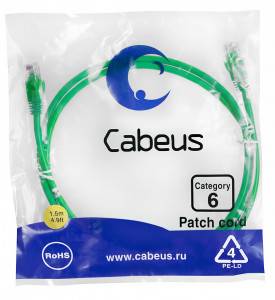 Патч-корд Cabeus PC-UTP-RJ45-Cat.6-1.5m-GN