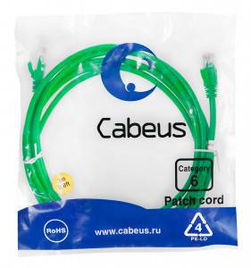 Патч-корд Cabeus PC-UTP-RJ45-Cat.6-3m-GN
