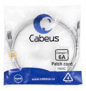 Патч-корд Cabeus PC-SSTP-RJ45-Cat.6a-2m-LSZH