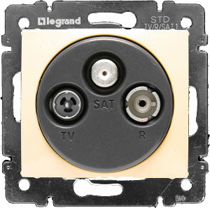 LEGRAND 770410 Модуль розетки TV/R/SAT звезда, белый, Valena