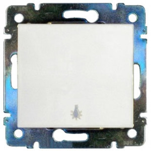 LEGRAND 774412 Выключатель 1-клавишный, без фиксации, с символом лампы, 10А, 250В, белый, Valena